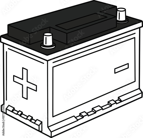 Automotive Car Battery Line Icon