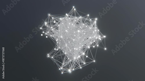 Glowing white network connections on a dark gradient background with lines and nodes