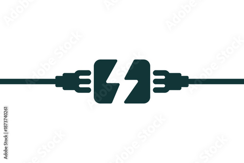 A broken electrical plug and socket on a white background