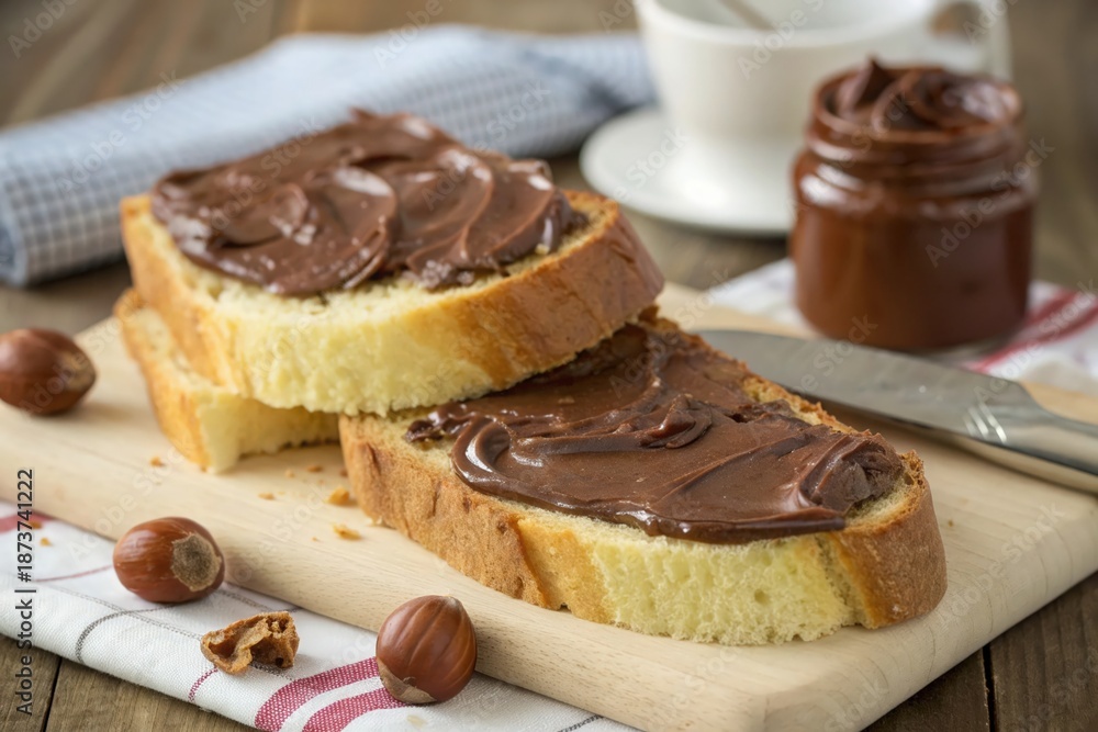 custom made wallpaper toronto digitalA brown bread with a spread of chocolate on it