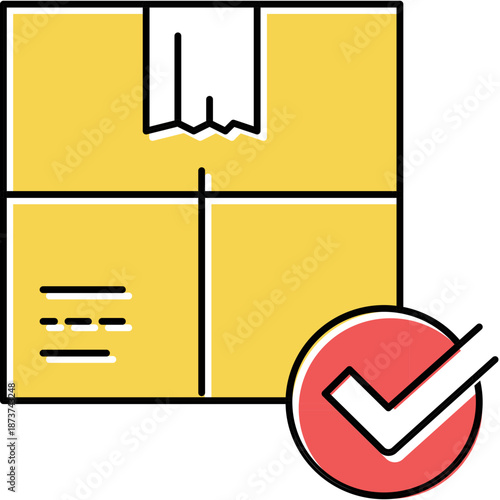 Delivery Box with Check Mark Icon