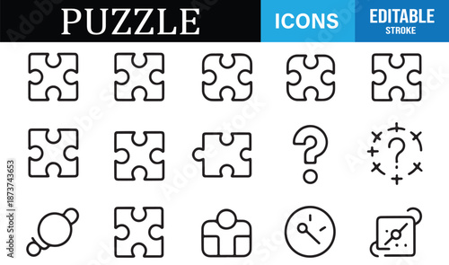 Problem solving and thinking puzzle icon pack