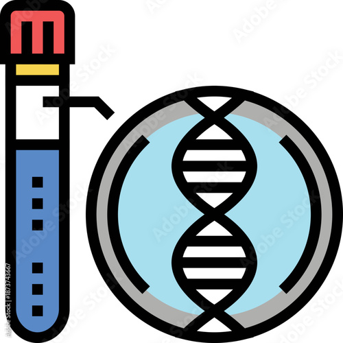 DNA research and medical testing icon