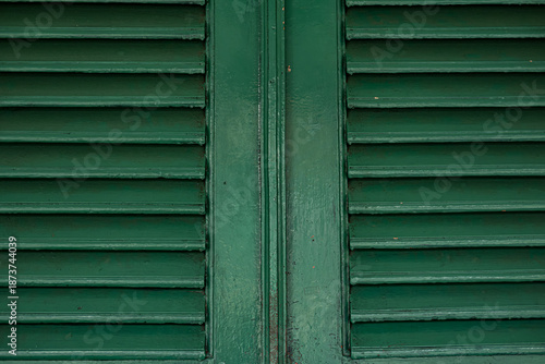 Vintage green wooden shutters