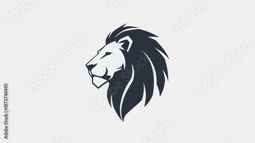 Majestic Lion Head Silhouette Logo Design.