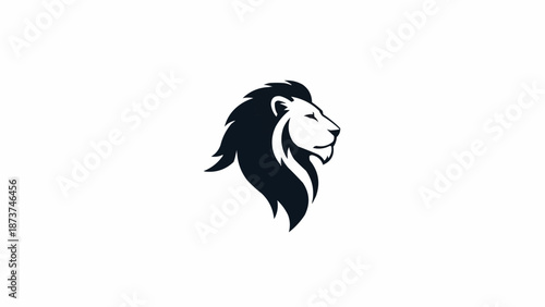 Majestic Lion Head Silhouette Logo Design.