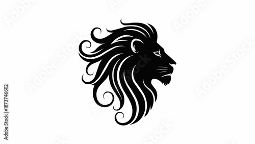 Majestic Lion Head Silhouette Profile Majestic Mane.