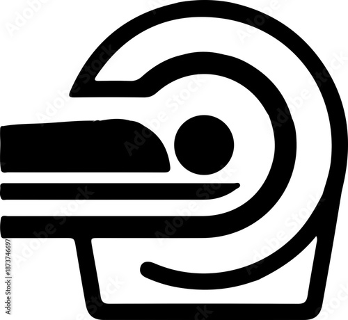 MRI machine black icon vector illustration medical icon