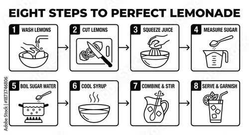 Lemonade recipe with eight steps to perfect lemonade guide instructions