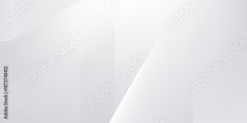 Abstract 3d background with round triangle shapes smooth, Abstract white curving architectural design. Visual element for banner header poster or cover. 3d rendering illustration for graphic design
