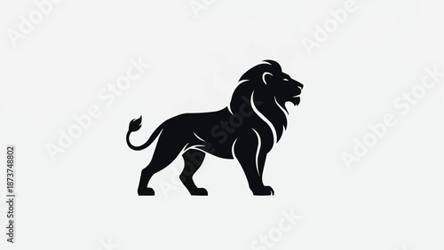 Majestic Lion Silhouette Standing Proudly.