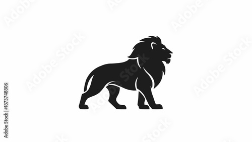 Majestic Lion Silhouette Standing Proudly.