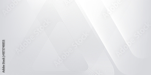 Abstract 3d background with round triangle shapes smooth, Abstract white curving architectural design. Visual element for banner header poster or cover. 3d rendering illustration for graphic design