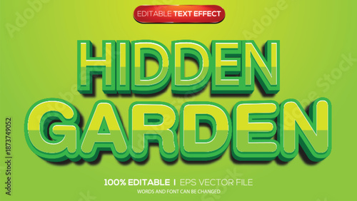 3d text effect hidden garden theme