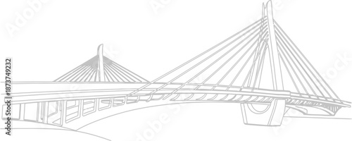 The historic steel suspension bridge spans the river Thames in the city, showcasing a majestic concrete structure and road transport architecture against the clear blue sky