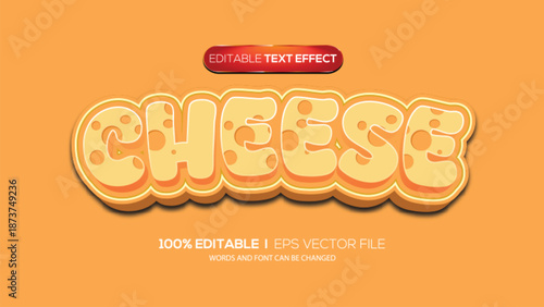 3d text effect cheese theme