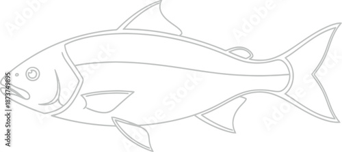Vector illustration of a fish hooked on a fishing lure bait with tackle equipment for sea sport angling design