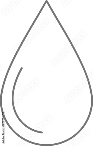 Isolated vector illustration of a sharp metal fishing hook and a black water drop icon symbol on a white background