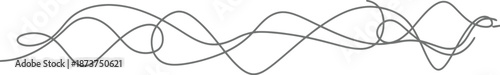A macro shot of a strong black wire cable tied in a secure knot and loop, isolated on a white background as a symbol of a cord or string object