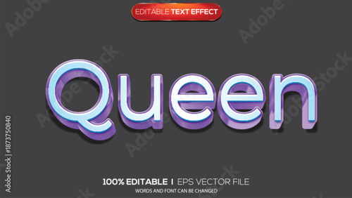 3d text effect queen theme