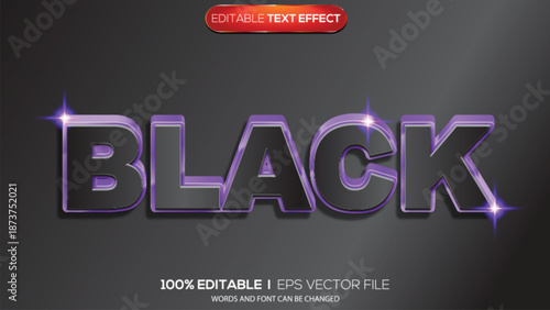 3d text effect black theme