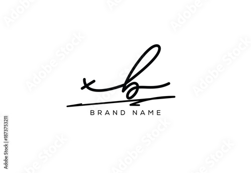 XB letter elegant cursive beauty handwriting logo. symbol design| typography logo| creative mark| corporate identity| signature logo.