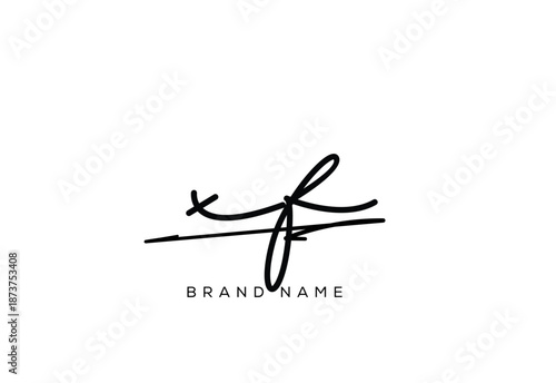 XF letter elegant cursive beauty handwriting logo. symbol design| typography logo| creative mark| corporate identity| signature logo.