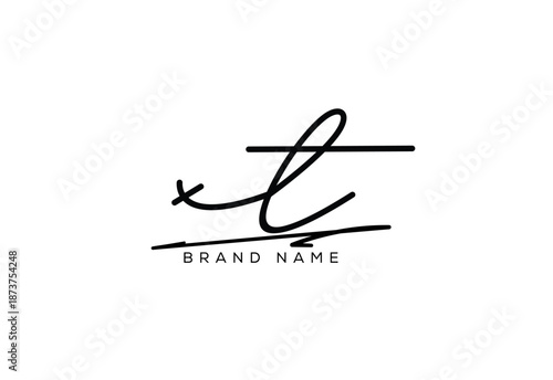 XT letter elegant cursive beauty handwriting logo. symbol design| typography logo| creative mark| corporate identity| signature logo.