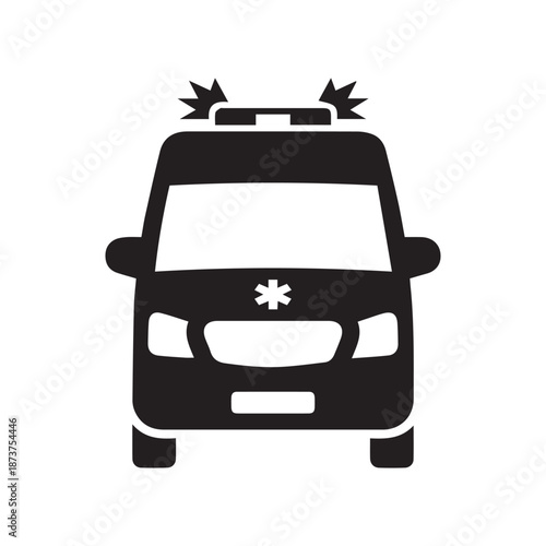Ambulance car icon. Vector icon isolated on white background.
