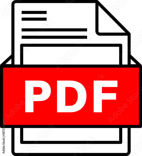 PDF file format icon.PDF file download icon flat trendy vector illustration isolated .File format extensions. doc, xls, ppt, pdf file format document icons.PDF document icon with download arrow.