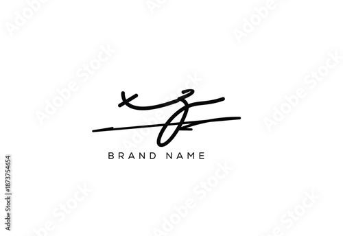 XZ letter elegant cursive beauty handwriting logo. symbol design| typography logo| creative mark| corporate identity| signature logo.