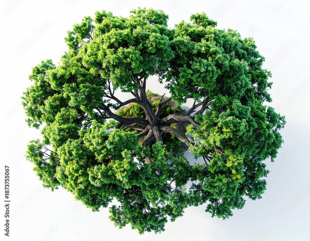 Obraz premium Overhead view of a lush green tree's foliage