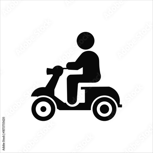 riding scooter icons. simple solid vector illustration