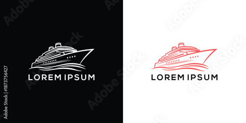 Luxury yacht logo design concept on contrasting backgrounds showcasing elegance and sophistication