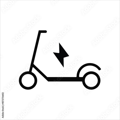 electric scooter icons. simple solid vector illustration