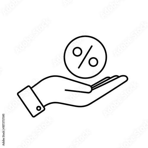 Discount Offer Icon – Percentage Savings Symbol in Hand for Finance, Sales & Marketing Design