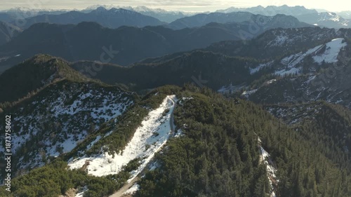Fly with me across the Chiemgau alps scene and tough the Hochfelln peak and surrounding nature during winter time