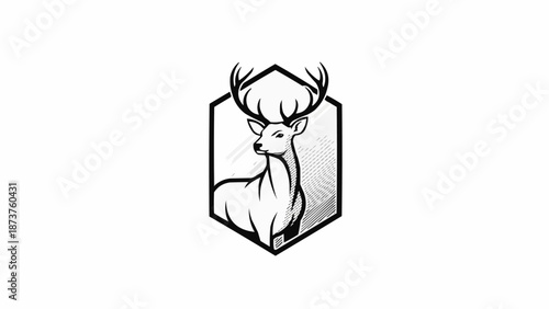 Majestic Stag Emblem Illustration.