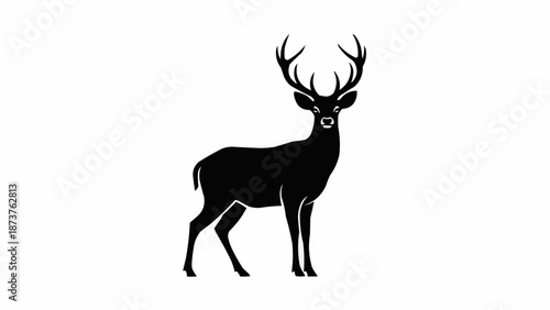 Majestic Stag Silhouette Standing Proudly.