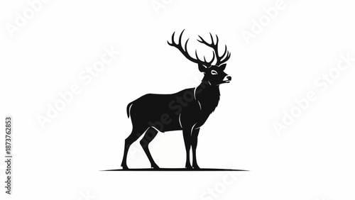Majestic Stag Silhouette Standing Proudly.