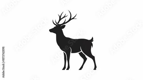 Majestic Stag Silhouette Standing Proudly.