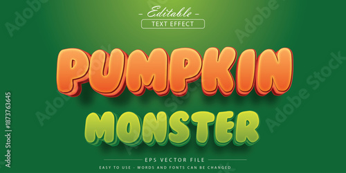 Pumpkin monster editable text effect.