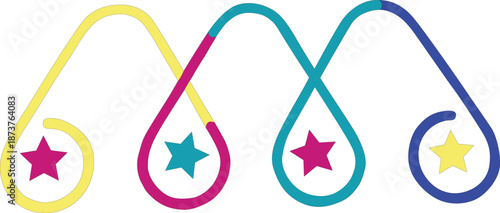 Modern Geometric Colorful Shape Vector logo with Center Abstract art, creative Symmetric Design.