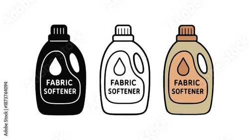 Three colorful fabric softener bottles on a clean white background