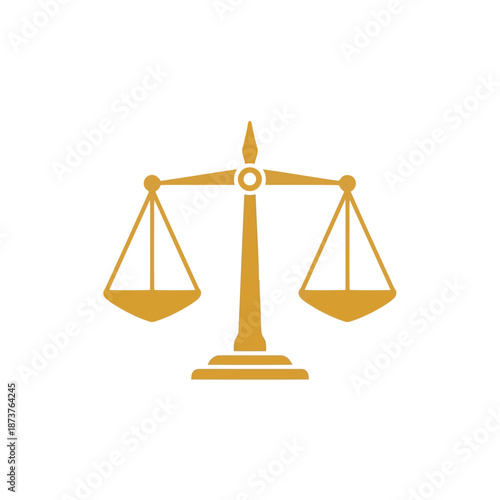Golden Scales of Justice Vector Icon
