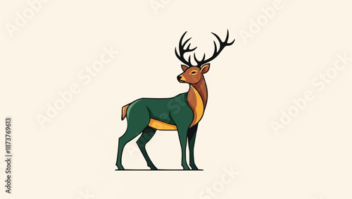 Majestic Stag with Antlers Standing Proudly.