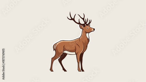 Majestic Stag with Antlers Standing Proudly.