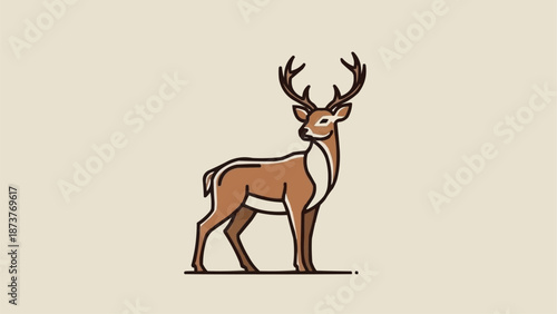 Majestic Stag with Antlers Standing Proudly.