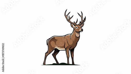 Majestic Stag with Antlers Standing Proudly.