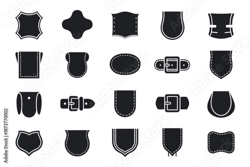 A collection of various leather belt buckle and strap designs on a white background